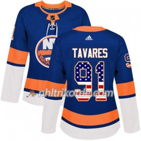 New York Islanders Trikot John Tavares 91 Adidas 2017-2018 Blau USA Flag Fashion Authentic - Dame
